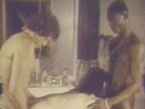 Skinny brunette tries a big black cock in threesome