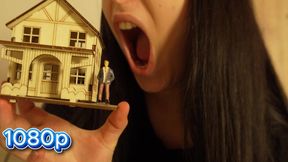 Curious Giantess Discovers Tiny Human Snack 1080p