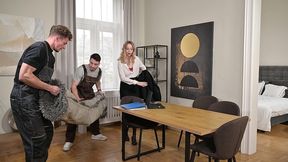 ravenous babe alice ross tempts delivery guys into giving her deep dp action gp3388