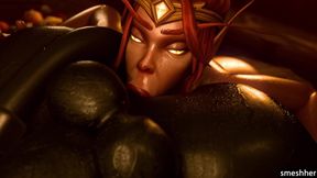 Liadrin X Draenei - Eagerly Rimming Her Futa Ass