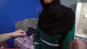 Spex muslim beauty rides cock for money