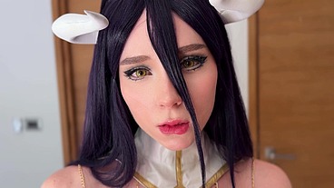 Beautiful Albedo from Overlord Deep Sucks and Hard Fucks til Two Cumshots POV