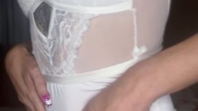 sexy white lace bodysuit... a cigar and you goddess