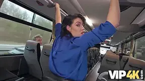 Gorgeous Large Titted Lady Is Banging In The Bus
