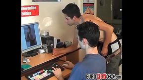 Euro twinks Michael Amerika and Emanuel Caine anally fuck