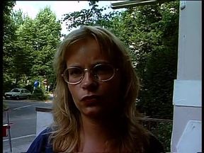 Sexy woman talks in front of camera