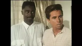 Vintage MILF takes three black monster cocks