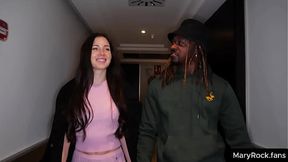 Petite brown-haired gets BBC in hotel - rough doggystyle and reverse riding position