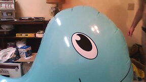 Inflatable Big blue whale