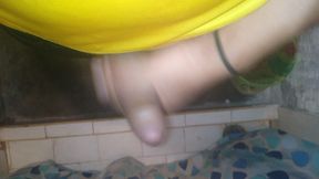 Look How I Let My Cock Stand Upright in the Bathroom