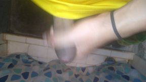 Look How I Let My Cock Stand Upright in the Bathroom