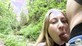 ”GF gets a facial in the woods”