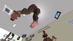 GIANT WOMAN TRAMPING DANCING JAZZ (POV VIEW)