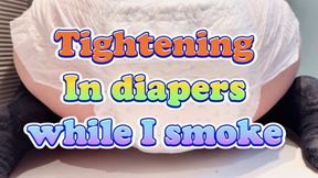 Big baby smoking in diapers