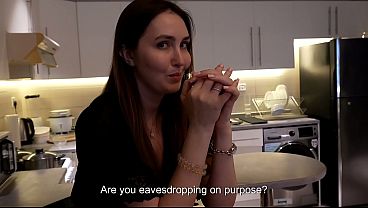 Lonely Stepmom Cooks Dinner For Step-Son Then Begs Him To Fuck Her