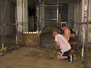 Bound twink sub is used for candle and wax tormenting