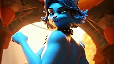 POV: You're fucking a hot, furry slut with soft blue fur! He wants you to shove it deep in shes ass.
