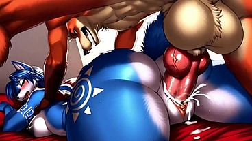 POV: You're fucking a hot, furry slut with soft blue fur! He wants you to shove it deep in shes ass.