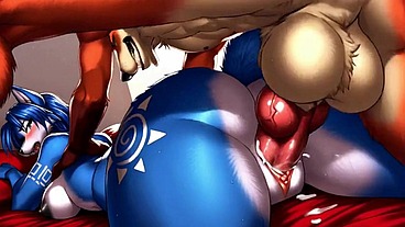 POV: You're fucking a hot, furry slut with soft blue fur! He wants you to shove it deep in shes ass.