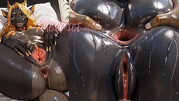 POV: You're fucking a hot, furry slut with soft blue fur! He wants you to shove it deep in shes ass.