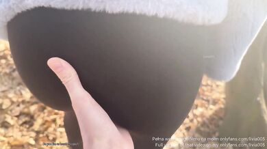 I gave him a blowjob and swallowed it while walking in the forest