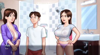 Stepsister Shows Big Tits And Gives Wet T-shirt To Wash Hentai Game