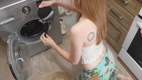 maid stuck in the washer and fucked hard - pussykagelove