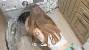 maid stuck in the washer and fucked hard - pussykagelove