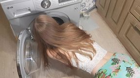 maid stuck in the washer and fucked hard - pussykagelove
