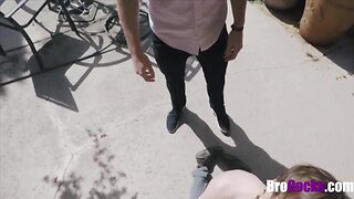 Rich stepbrothers take turn and fuck by the pool