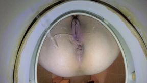 Amateur babe gets cum inside her on a quick fuck in public toilet