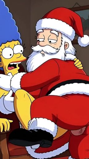 Santa Claus Fucks Married Housewife Marge Simpson on Christmas Day