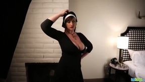 Busty Lana Kendrick Halloween Nun Fetish Cosplay - B