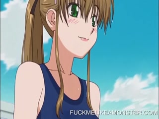 Masturbating anime maid in fantasy