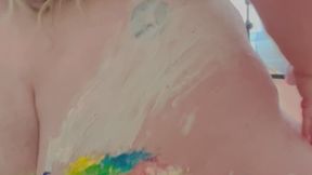 Fucking his face with cake