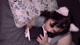 ASMR Sensual Ear Licking in Pyjamas 😺❤️ - AngeASMR