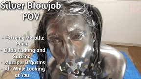 Silver Blowjob POV Paint IN Eyes Eye Contact+Dildo Fucking