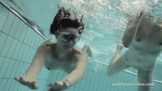 Loris and Okunewa swimming lesbians underwater