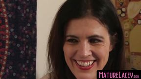 MatureLacey.com - Pantyhose lesbian passion with a GILF and a MILF