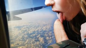 Real Plane Action! Cumshot, Blowjob! Exposed Boobs