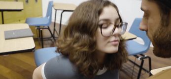 Leana Lovings Sucks Off Her Study Buddy in Class