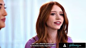 GIRLSWAY - Petite Redhead Myra Seduces Busty MILF Neighbor Chloe Amour - PORTUGUESE SUBTITLES