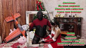 AB078 Christmas Story-My engineer-Wearing chastity milk collection and rope bondage