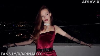 Vampire creams her shaved pussy in the nightclub toilet with bigcock breeding