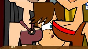 Blowjob bonus for saving the day in this twisted total drama harem freak fest