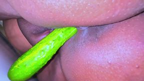 Egyptian Hot Unmarried Girl Riding on Big Cucumber When Her Parents Are Not at Home