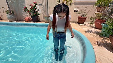 Soaked Poolside Temptation with April Big Ass — Full Premium Solo