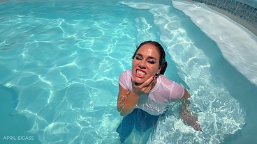Soaked Poolside Temptation with April Big Ass — Full Premium Solo