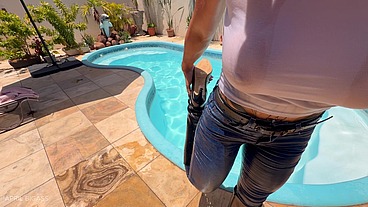 Soaked Poolside Temptation with April Big Ass — Full Premium Solo