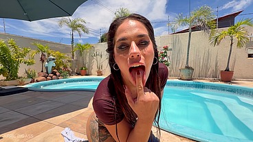 Soaked Poolside Temptation with April Big Ass — Full Premium Solo